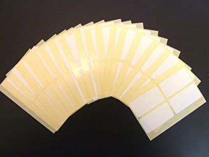 80 Labels, 40x20mm Rectangle, White, Removable/Low Tack Colour Code Stickers, Self-Adhesive Sticky Coloured Labels