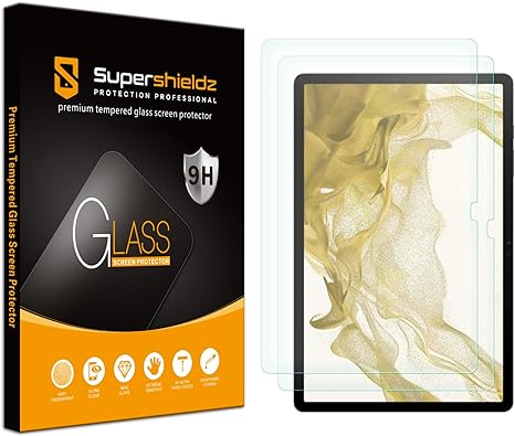 Supershieldz (2 Pack) Designed for Samsung Galaxy Tab S9 Plus (12.4 inch) Screen Protector, (Tempered Glass) Anti Scratch, Bubble Free