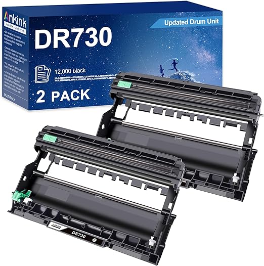 ANKINK DR730 Compatible Drum Unit (Not Toner) Replacement for Brother DR-730 DR760 760 for HL-L2350DW HL-L2370DW HL-L2395DW HL-L2325DW MFC-L2750DW MFC-L2710DW L2690DW DCP-L2550DW Printer,2 Pack