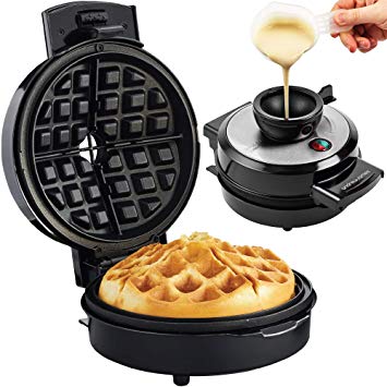 Andrew James Volcano Waffle Maker for Deep Belgian Waffles | Includes Recipes | Easy to Use Electric Machine with Non-Stick Plates & No Mess Funnel | Exclusive Award Winning Design