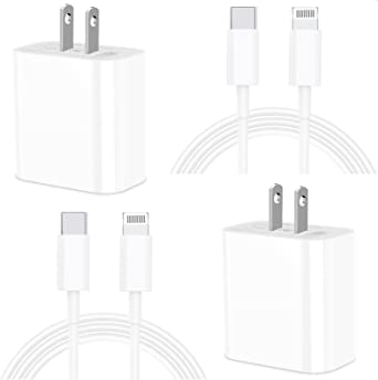 [Apple MFi Certified] iPhone 13 Fast Charger, Assrid 2 Pack 20W PD USB-C Rapid Power Charger with 2 Pack 6FT Type C to Lightning Quick Charging Sync Cord for iPhone 13 12 11 Pro/XS/X 8/SE/iPad/AirPods