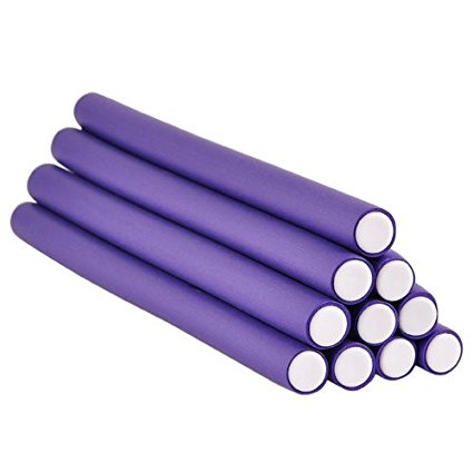 10" Long Purple Soft Twist Hair Rollers - 20 Pieces