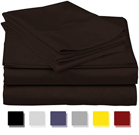 500 Thread Count 100% Long Staple Soft Egyptian Cotton Sheet Set, 4 Piece Set, KING SHEETS,upto 17" Deep Pocket, Smooth & Soft Sateen Weave, Deep Pocket, Luxury Hotel Collection Bedding, COFFEE