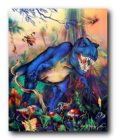 T Rex Dinosaur Triceratops Kids Room Animal Wall Decor Art Print Poster (16x20)