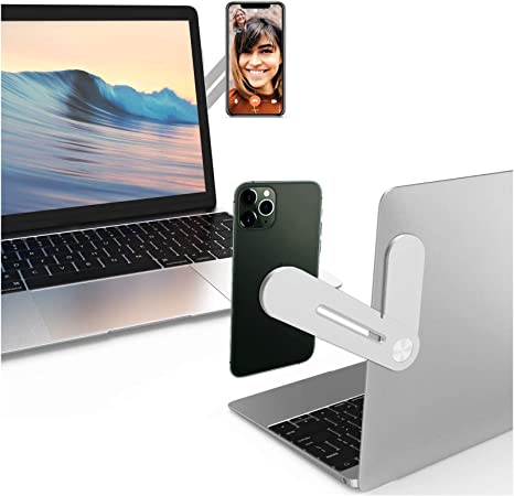 Newest Magnetic Cell Phone Stand,Laptop Stands Phone Mount Universal Tablet Dock Foldable Aluminum Fixed Clip on Flat and Slim Monitor Enjoying Double Screen at The Same Time for Mobile Phone/iPad