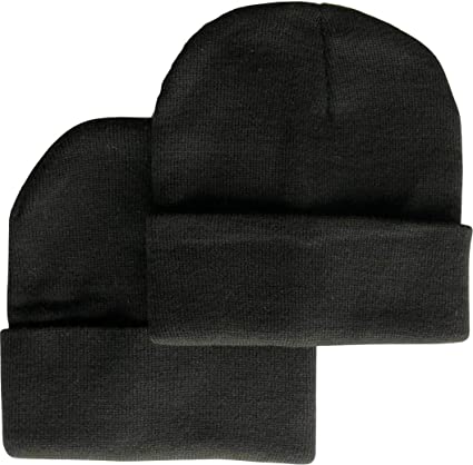 Men’s 4 Pack Knit Winter Hat Beanie Thick Skull Cap Foldover Cuffs