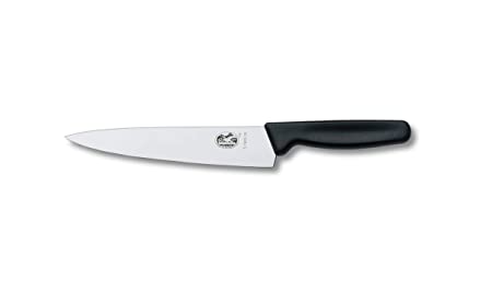 Victorinox, Swiss Made, Standard Carving Knife/ Chef Knife/ Meat Knife, 19 Cm Blade - Black