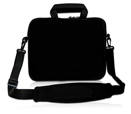 RICHEN 11" 11.6" 12" 12.5" 13" inch Case Laptop/Chromebook/Ultrabook/MacBook pro air Notebook PC Messenger Bag Tablet Travel Handle Case Neoprene with Shoulder Strap (11-13.3 inch, Pure Black)