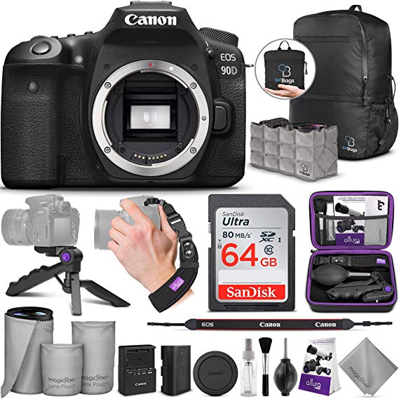 Canon EOS 90D DSLR Camera Body with Altura Photo Advanced Accessory and Travel Bundle