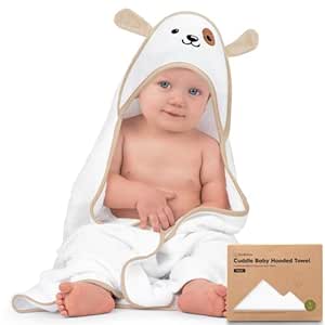 KeaBabies Baby Hooded Towel - Viscose Derived from Bamboo Baby Towel, Toddler Bath Towel, Infant Towels, Large Hooded Towel, Organic Baby Towels with Hood for Girls, Babies, Newborn Boys (Dog)