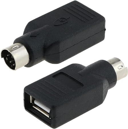 E-outstanding USB to PS2 Adapter, 2PCS Black USB Female to PS/2 Male Converter Adapter for Mouse Keyboard, Black
