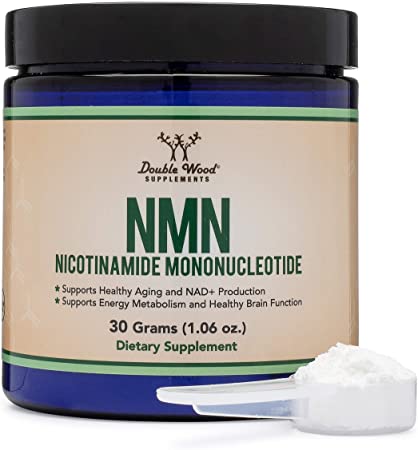 NMN Powder, 30 Grams of Stabilized Form (One Scoop Equals 1-1.6 Grams) (Nicotinamide Mononucleotide), Third Party Tested, to Boost NAD  Levels like Riboside for Anti Aging by Double Wood Supplements