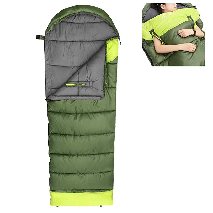 Sleeping Bag,WIND TOUR Lightweight Sleeping Bags for Adults Warm Mummy Hand Unbound Thickening 3-4 Season and Indoor Using with Waterproof Compression Sack for Backpacking Hiking Camping