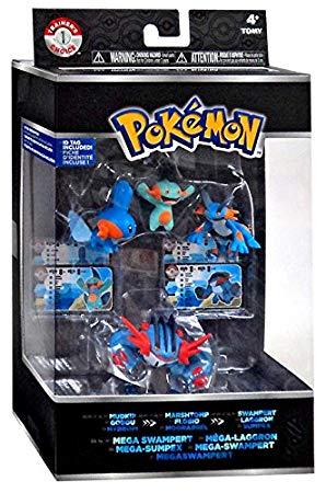 Pokemon X & Y Mudkip, Marshtomp,SWAMPERT & Mega Swampert Mini Figure 4 - Pack