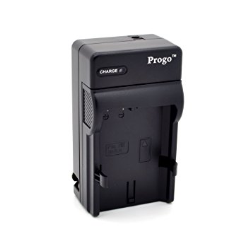 Progo Rapid AC/DC Travel Charger with Fold-In Wall Plug and Car, EU Adapters for Nikon EN-EL14 Battery