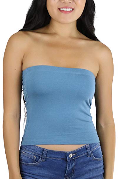 ToBeInStyle Women's Cotton-Spandex Blend Stretchy Tube Top