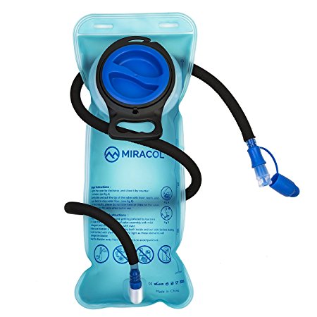 Miracol Hydration Bladder 2 Liter 70 oz Water Reservoir - with Insulated Flow Tube for Hiking, Cycling, Climbing, Backpack