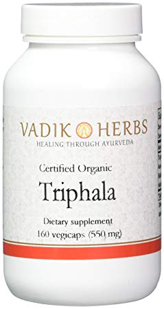 Triphala (Trifala) Powder Organic 100 Veg Capsules by Vadik Herbs | 100% Pure and Natural Super Food Supplement. | Natural digestive support and antioxidant