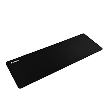 Elekele Large Gaming Mouse Pad / Mat with Smooth Surface and Stitched Edges Non-slip Rubber Base Extended Game Mouse Mat|35.4 x 11.8 x 0.11" (Black)