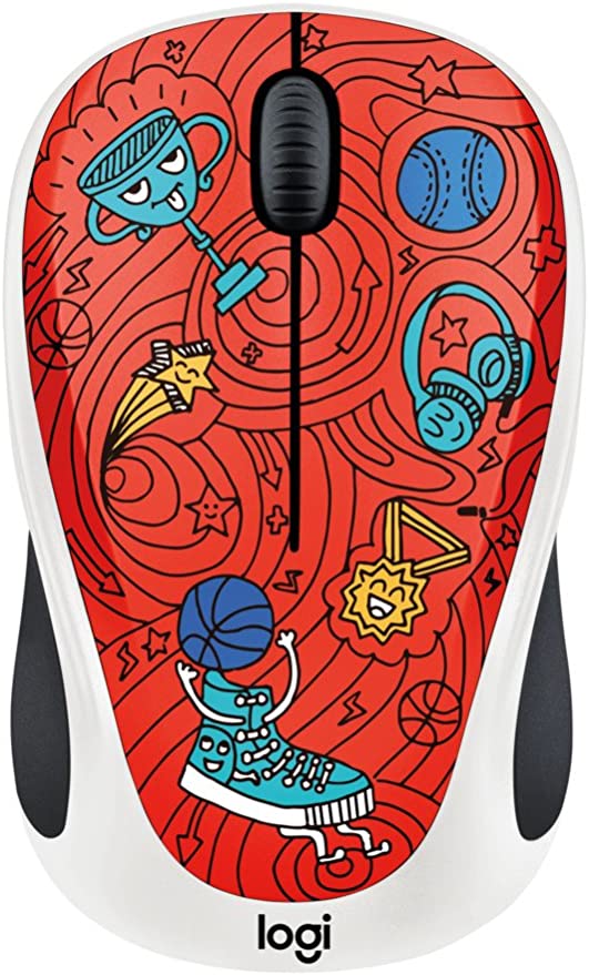 Logitech Doodle Collection M238 Mouse - Optical - Wireless - 3 Button(s) - Champion Coral