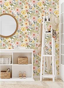 RoomMates RMK12630RL Yellow Southern Charm Peel and Stick Wallpaper