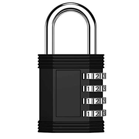 Combination Lock, 4 Digit Lock for Locker, Gym Locker and Employee Locker, Combination Padlock Outdoor, Hasp and Storage - Easy to Set Your Own Keyless Resettable Combo