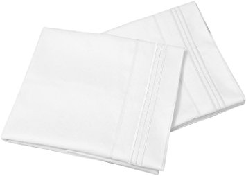 White Pillow Cases - King Size Set of 2 - Soft and Comfortable - Fits 20x40 20x36 20x48 - Envelope Enclosure - Two Pack - Pillow Cover Insert …