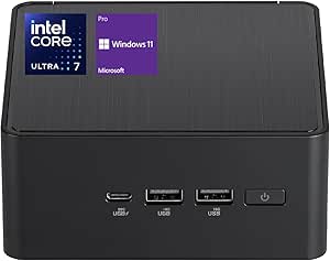 ASUS NUC 14 Pro AI Mini PC, Ultra 7 155H Mini Desktop, 16GB DDR5 RAM, 1TB PCIe SSD, Thunderbolts, HDMI, RJ-45, Wi-Fi 6, Windows 11 Pro, Black, Support AI/8K/Gaming
