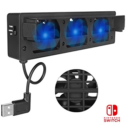 Nintendo Switch Cooling Fan KINGTOP External Cooler Stand With 3 Cooling Fan for NS Dock