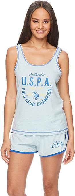 U.S. Polo Assn. Womens Pajama Sets – Tank Top and Shorts PJ Set for Women