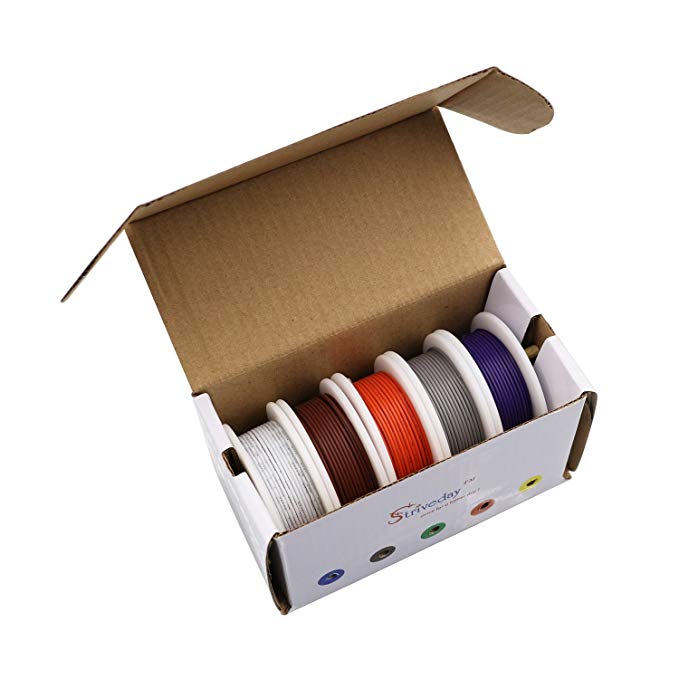 Striveday™ 28 AWG 1007 Coper Wire Electric wire kit 28 gauge Hook Up Wire 300V Cables electronic stranded wire cable Industries electrics DIY box2