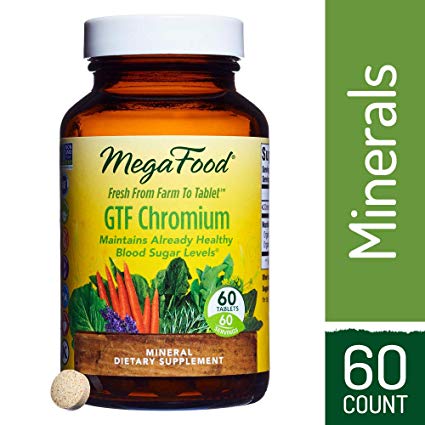 MegaFood - GTF Chromium, Helps Maintain Healthy Blood Sugar Levels and Supports Glucose Metabolism with Organic Herbs, Vegetarian, Gluten-Free, Non-GMO, 60 Tablets