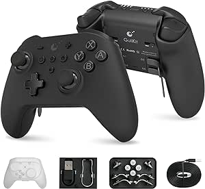 Guli-kit kk3 Max Controller, KingKong 3 Max Wireless Controller with RGB Light, 4 Back Buttons for PC/Switch/Steam/Android/iOS/MacOS,Maglev/Rotor/HD Vibration, Hyperlink Adapter (Black)