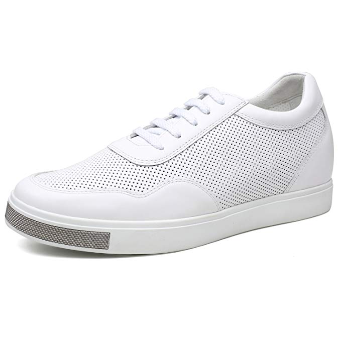 CHAMARIPA Elevator Shoes Men's Breathable Mesh Leather Sneakers 2.36'' Taller H71C26K175D