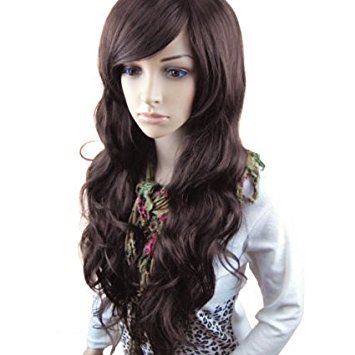 MelodySusie® Dark Brown Curly Wigs - Natural, Fluffy and Fashionable Long Wigs for Women, High Quality Wig with Free Wig Cap