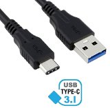 LightningKid USB 31 USB Type C USB-C to Standard Type A Male Charging Cable for Apple MacBook Chromebook Pixel Google Nexus 5X Nexus 6P Pixel C OnePlus 2 Lenovo ZUK Z1 and Other Type-C Phones Black-1M