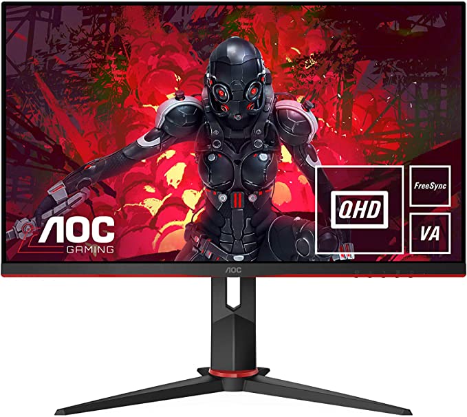 AOC Gaming Q27G2U 80 cm (27 Inch) monitor (QHD, HDMI, DisplayPort, Free-Sync, 1ms response time, 144 Hz, 2560x1440) black / red