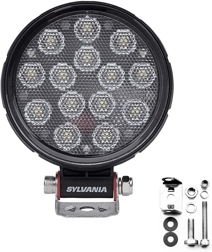 SYLVANIA - Rugged 4 Inch Round LED Light Pod - Lifetime Limited Warranty - Flood Light 2100 Raw Lumens, Off Road Driving Work Light, Truck, Car, Boat, ATV, UTV, SUV, 4x4 (1 PC)