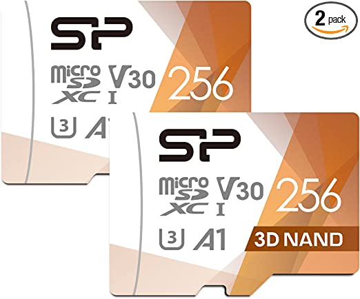 Silicon Power 2-Pack 256GB Micro SD Card U3 Nintendo-Switch Compatible, SDXC microsdxc High Speed MicroSD Memory Card with Adapter