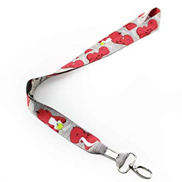 Bellzi Cute T-Rex Animal Print Lanyard - Great for Holding Keys and Badges - Durable Gray Polyester Necklace ID Holder - Rexxi