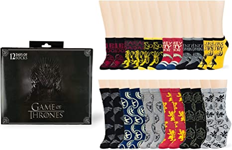 Men's Game Of Thrones 12 Days Of Socks Gift Set, Black, Medium