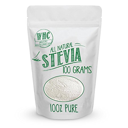 WHC All Natural Stevia Powder (100 Grams / 670 Servings) | Highly Concentrated Pure Extract | No Fillers, Additives or Artificial Ingredients | Zero-Calorie Sweetener | Best Sugar Substitute