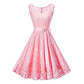 Avril Dress Princess Short Lace Floral Ribbon Bowknot A-Line Cocktail Dress Homecoming Dress