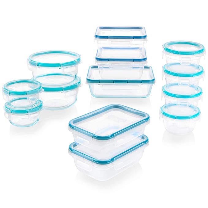 Snapware 1136615 Glass and Plastic Food Storage Set, 26 pieces