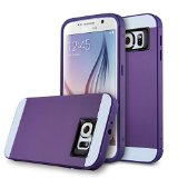 S6 Case Galaxy S6 Case ULAK Samsung Galaxy S6 Case - 2in1 Hybrid Dual Layer Protective Case Cover Plastic Hard Shell and Flexible TPU Heavy Duty Protection Shock-Absorption  Impact Resistant Slim Case for Galaxy S6  Galaxy SVI  Galaxy S VI 2015 PurplePurple