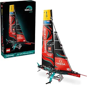 LEGO Technic Emirates Team New Zealand AC75 Yacht Building Set for Adults, Racing Boat Model for Sailboat Lovers, Build-a-Boat Gift for Fans of Creative and Relaxing Activities, 42174