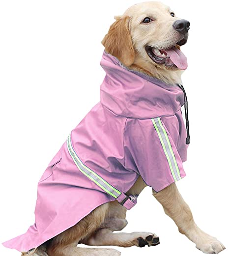 HAPEE Dog Raincoats for Dogs with Reflective Strip Hoodie,Rain Poncho Jacket