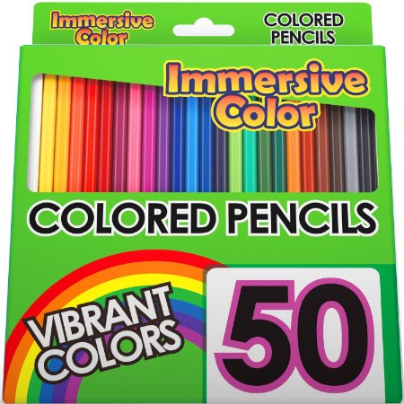 50 Colored Pencils Set (50 INDIVIDUAL COLORS) - Pre-Sharpened & Ready to Use - Professional Grade Useful for Beginners & Artists - Perfect Art Pencils for Drawing, Adult Coloring Books, & Sketching