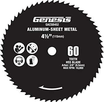 Genesis GACSB452 4 1/2" 60-Teeth High Speed Steel Circular Saw Blade