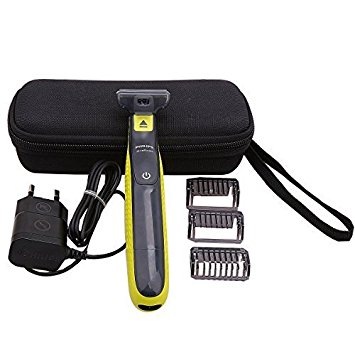 Hard Travel Carry Case for Philips Norelco OneBlade QP2520/90/70 Hybrid Electric Trimmer and Shaver with Mesh Bag by Aproca (black)